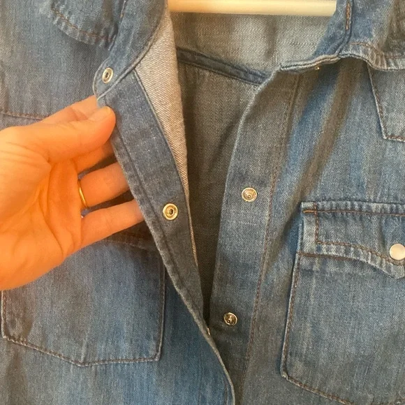 ❤️Old Navy Blue Denim Shirt Dress-medium - Picture 8 of 10